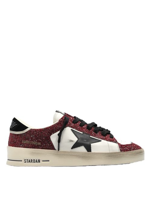 stardan leather and glitter upper leather star suede heel Golden Goose | GWF00333.F008766.15994MILK/BORDEAUX/BLACK